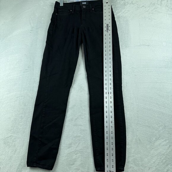 Paige Hoxton Ultra Skinny Jeans Womens Size 25 Mid Rise Dark Wash Black - Picture 11 of 12